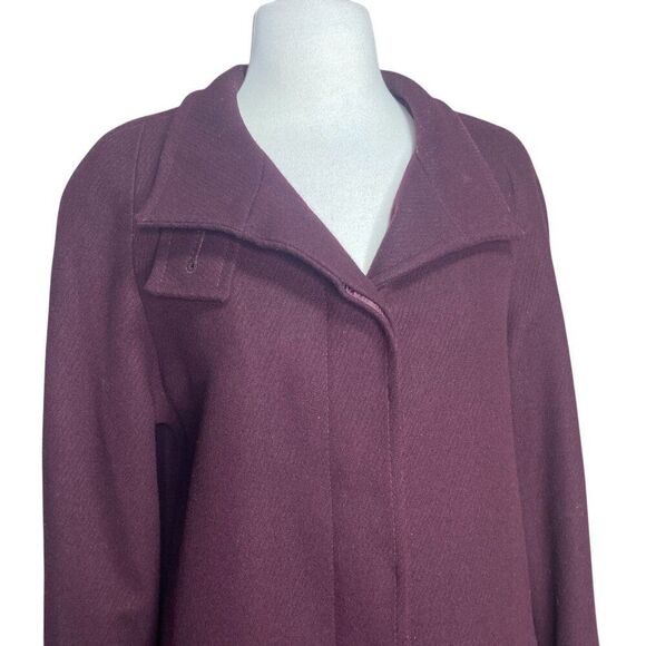 Preston & York Twill Wool Peacoat Size 12 Deep Maroon - Picture 6 of 9
